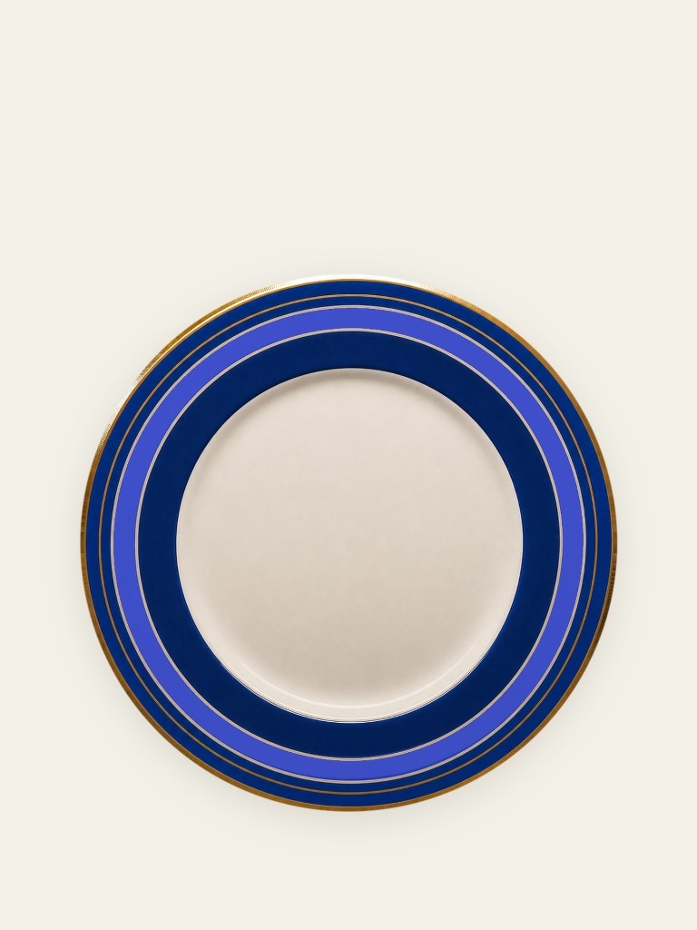 Banded plate in navy